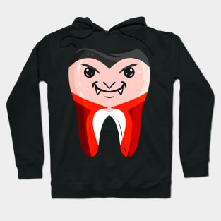 Dentists Tooth In Vampire Costume On Halloween Hoodie